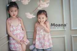 Váy 2 dây hồng cúc trắng Moana Fashion size 90