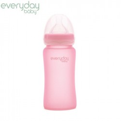 Bình sữa thủy tinh Everyday Baby hồng nhạt 240ml