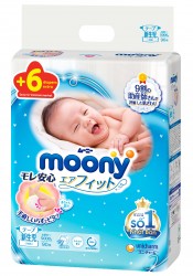 Bỉm dán Moony Nhật SS90+6 miếng (Newborn)