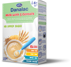 Bột ăn dặm Danalac không đường cho bé vị sữa và 5 loại ngũ cốc