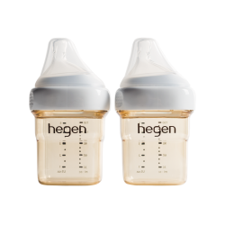 Hộp 2 bình sữa Hegen PPSU 150ml và 2 núm ti size S (1 - 3 tháng tuổi) 