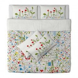 Bộ vỏ chăn, gối Ikea (Quilt cover and 4 pillowcases)
