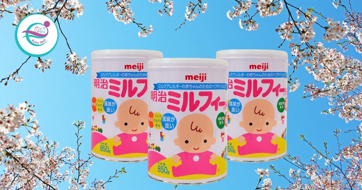 Sản phẩm sữa Meiji HP dành cho trẻ dị ứng đạm sữa bò.