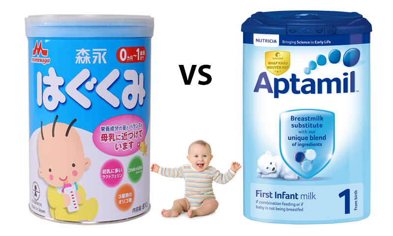 So sánh sữa Aptamil và Morinaga