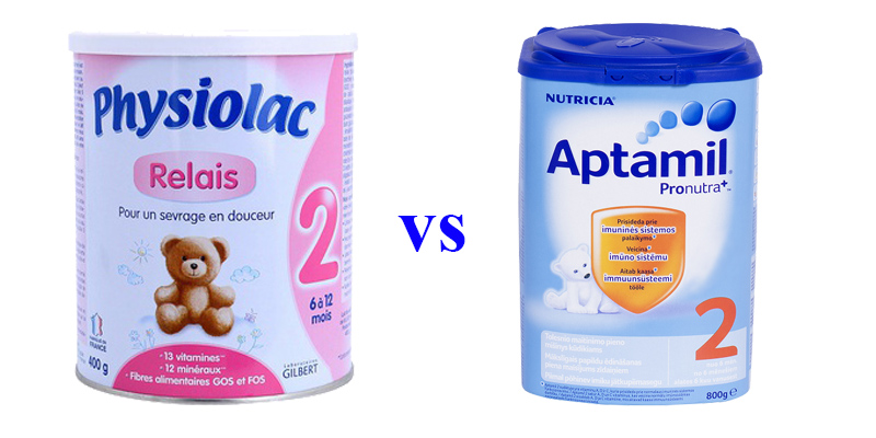 So sánh sữa Aptamil và Physiolac
