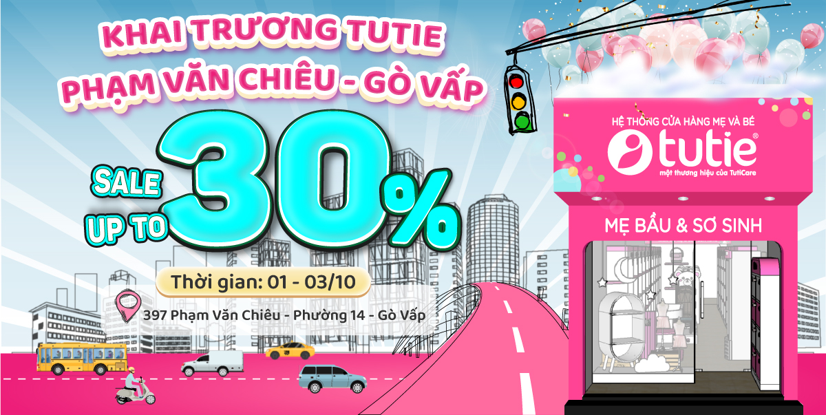 Khai trương Tutie Phạm Văn Chiêu - Gò Vấp - Khuyến mại tưng bừng - Sale up to 30%