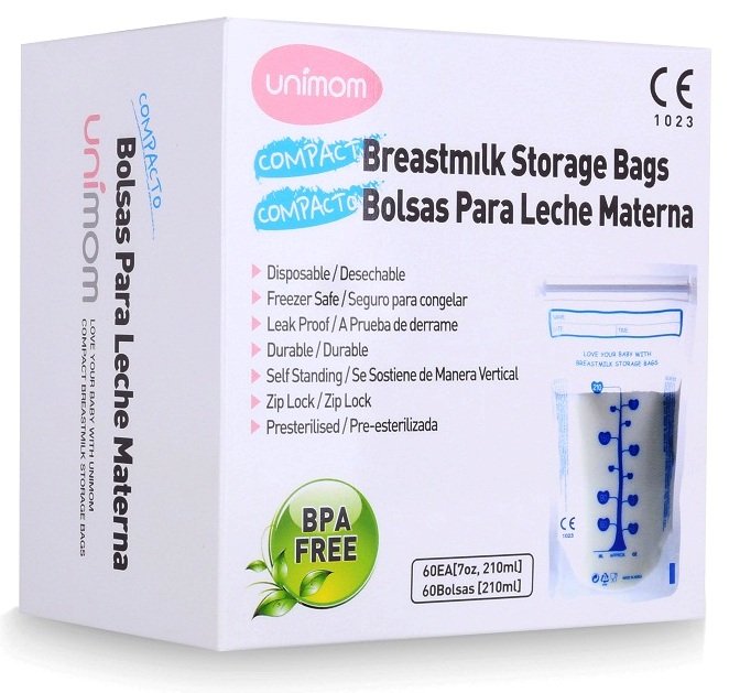 Túi trữ sữa Unimom Compact không BPA 210ml (60 túi) 1