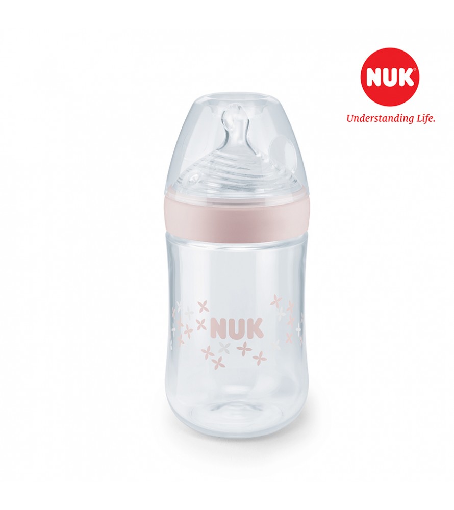Bình sữa NUK Nature Sense nhựa PP  núm ti Silicone S2 - M