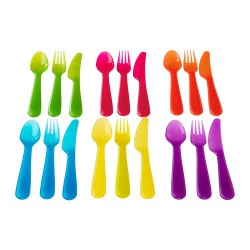 Thìa dĩa dao nhựa cho bé Ikea Kalas - 3-piece cutlery set