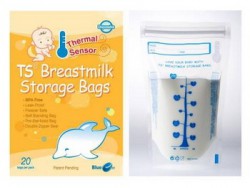 Túi trữ sữa Unimom cảm ứng nhiệt Blue Egg không có BPA 210ml