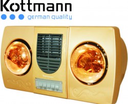 Đèn sưởi nhà tắm Kottmann 2 bóng kèm thổi gió nóng