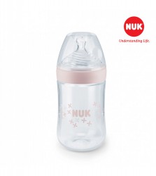Bình sữa NUK Nature Sense nhựa PP  núm ti Silicone S2 - M
