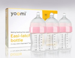  Bình sữa cao cấp PP Yoomi  240 ml - Cổ hồng (tách lẻ)