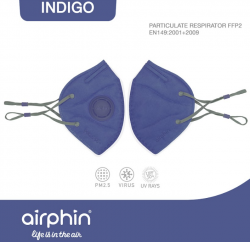 Khẩu trang Airphin FFP2 người lớn xanh chàm (Indigo)