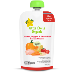 Thực phẩm dinh dưỡng hữu cơ Little Étoile Organic Chicken, Veggies & Brown Rice