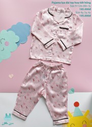 Bộ pyjama Lil little love lụa dài unicorn hồng 3y