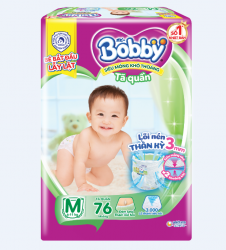 Tã quần Bobby Fresh Siêu thoáng M76 (6-11kg)