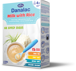 Bột ăn dặm Danalac không đường cho bé vị sữa và gạo