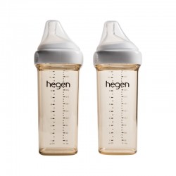 Hộp 2 bình sữa Hegen PPSU 330ml và 2 núm ti size L dành cho bé trên 6 tháng tuổi