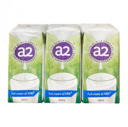 A2 - Sữa tươi nguyên kem lốc 6 hộp x 200ml
