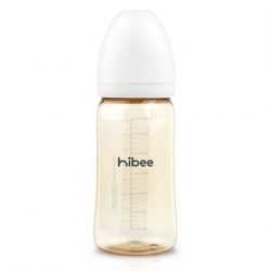 Bình sữa trẻ em Hibee 270ml  Màu trắng (Set gồm Bình+ Núm M)