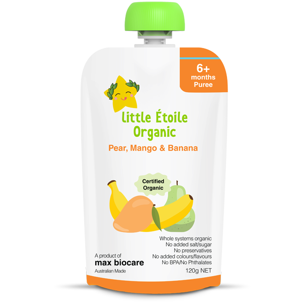 Thực phẩm dinh dưỡng hữu cơ Little Étoile Organic Pear, Mango & Banana