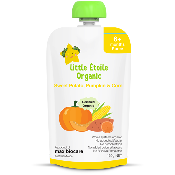 Thực phẩm dinh dưỡng hữu cơ Little Étoile Organic Sweet Potato, Pumpkin & Corn